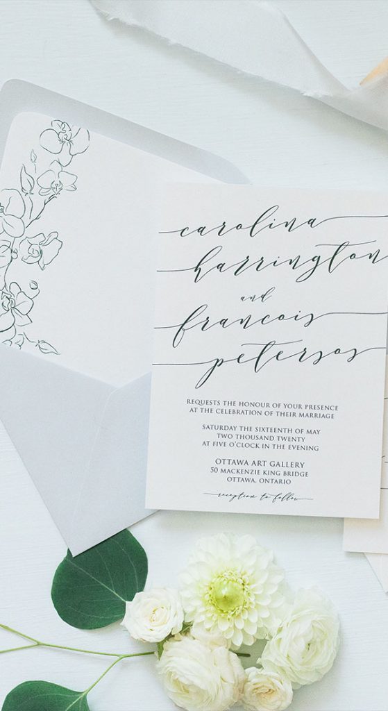 scripted wedding invitation - Ottawa - The Invitation Studio - Wedding Invitations, Save The Dates & Signage