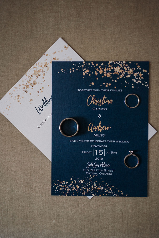 Blue & Gold Invitation - Ottawa - The Invitation Studio - Wedding Invitations, Save The Dates & Signage
