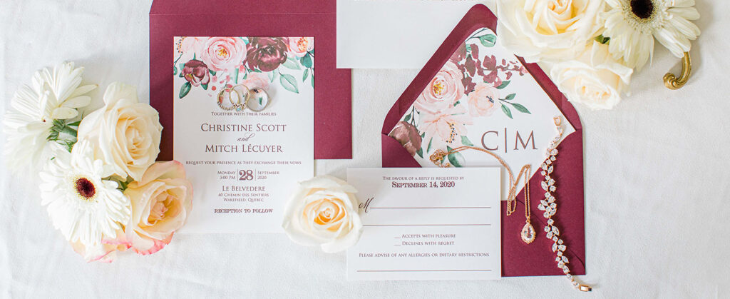 Ruby Red Watercolour Floral Invitation Suite - Ottawa - The Invitation Studio - Wedding Invitations, Save The Dates & Signage