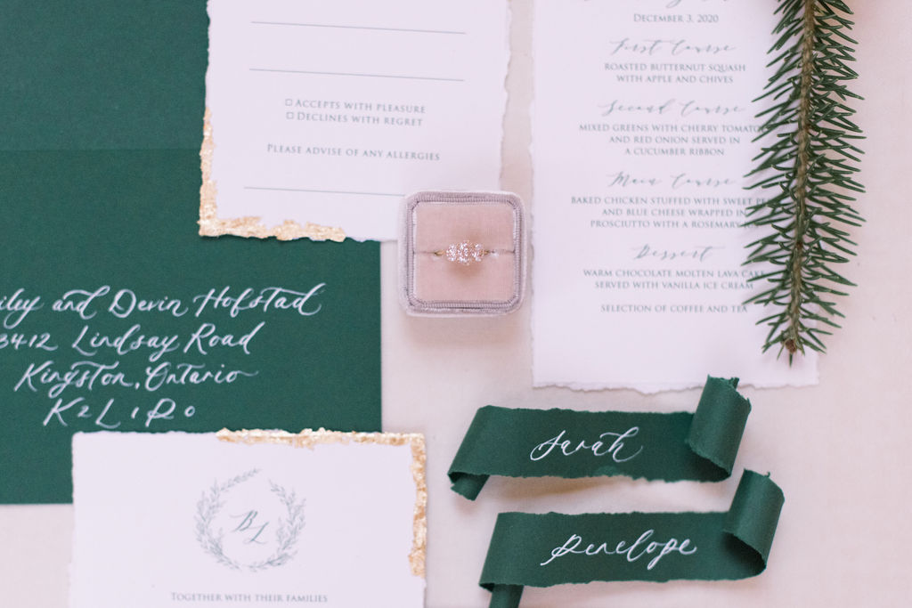 Wedding Invitation with Scroll Place Cards