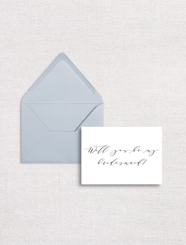 The Invitation Studio - Bridesmaid Proposal Card - Cursive Script Font - Formal