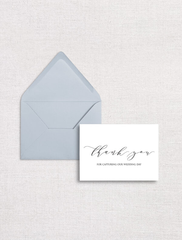 The Invitation Studio - photographer and videographer thank you card - personalized